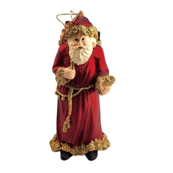 Vtg Santa Claus Red Resin Christmas Ornament 7” Figurine Symphony Store - Picture 8 of 13